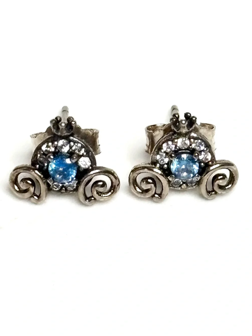 PANDORA Disney Cinderella Pumpkin Coach Earrings 925 Sterling Silver Boxed